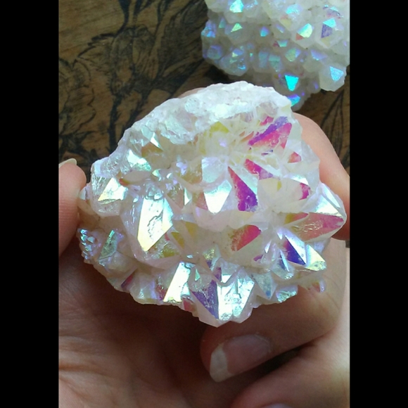 💖💜Aura Quartz Crystal Cluster - S - Picture 12 of 14
